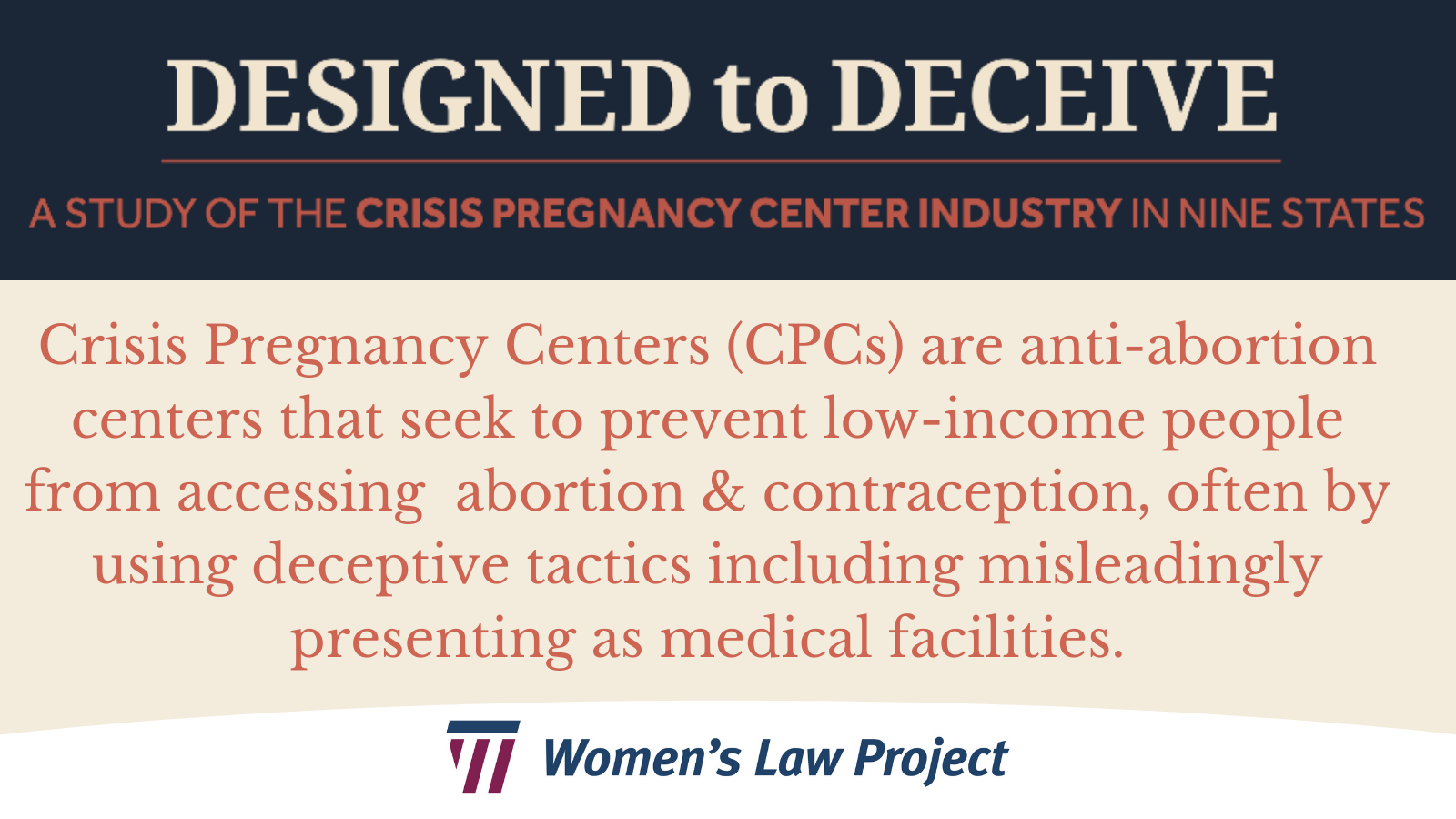 Read Our New Report On Crisis Pregnancy Centers (CPCs) | Women's Law ...