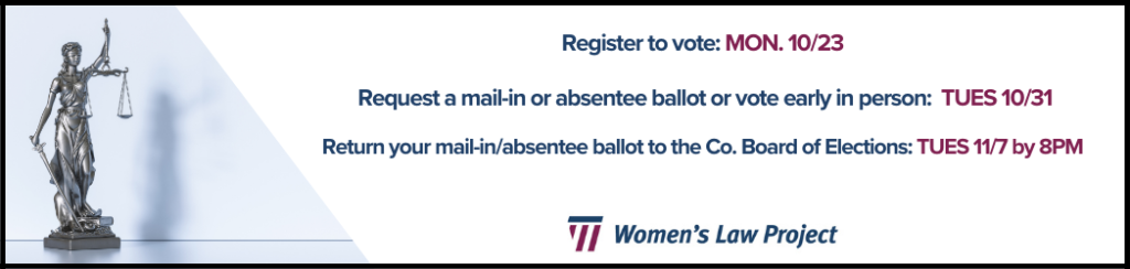 Last day to register to vote: October 23rd Last day to request a mail-in or absentee ballot, or vote early in person: October 31st at 5PM Last day to return your mail-in or absentee ballot to the County Board of Elections: November 7th by 8 pm Election day: November 7th, 7AM to 8 pm